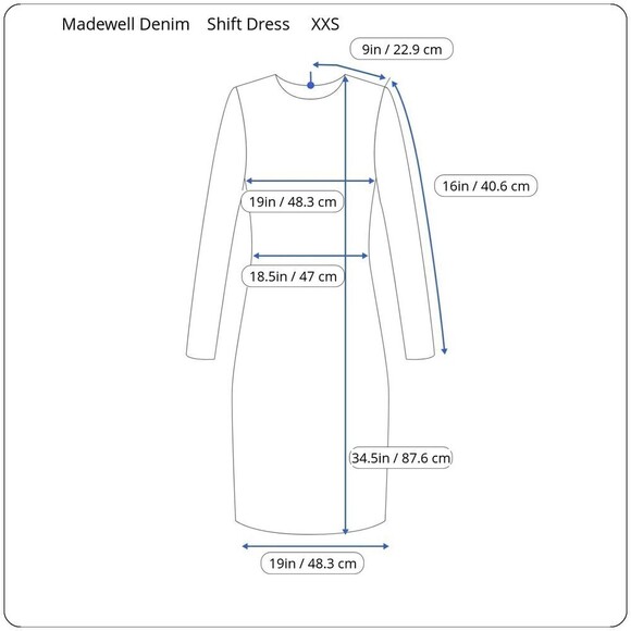Madewell Women Size XXS Denim Sweatshirt Tunic Shift Mini Dress Funnel Neck Mod - Picture 4 of 13